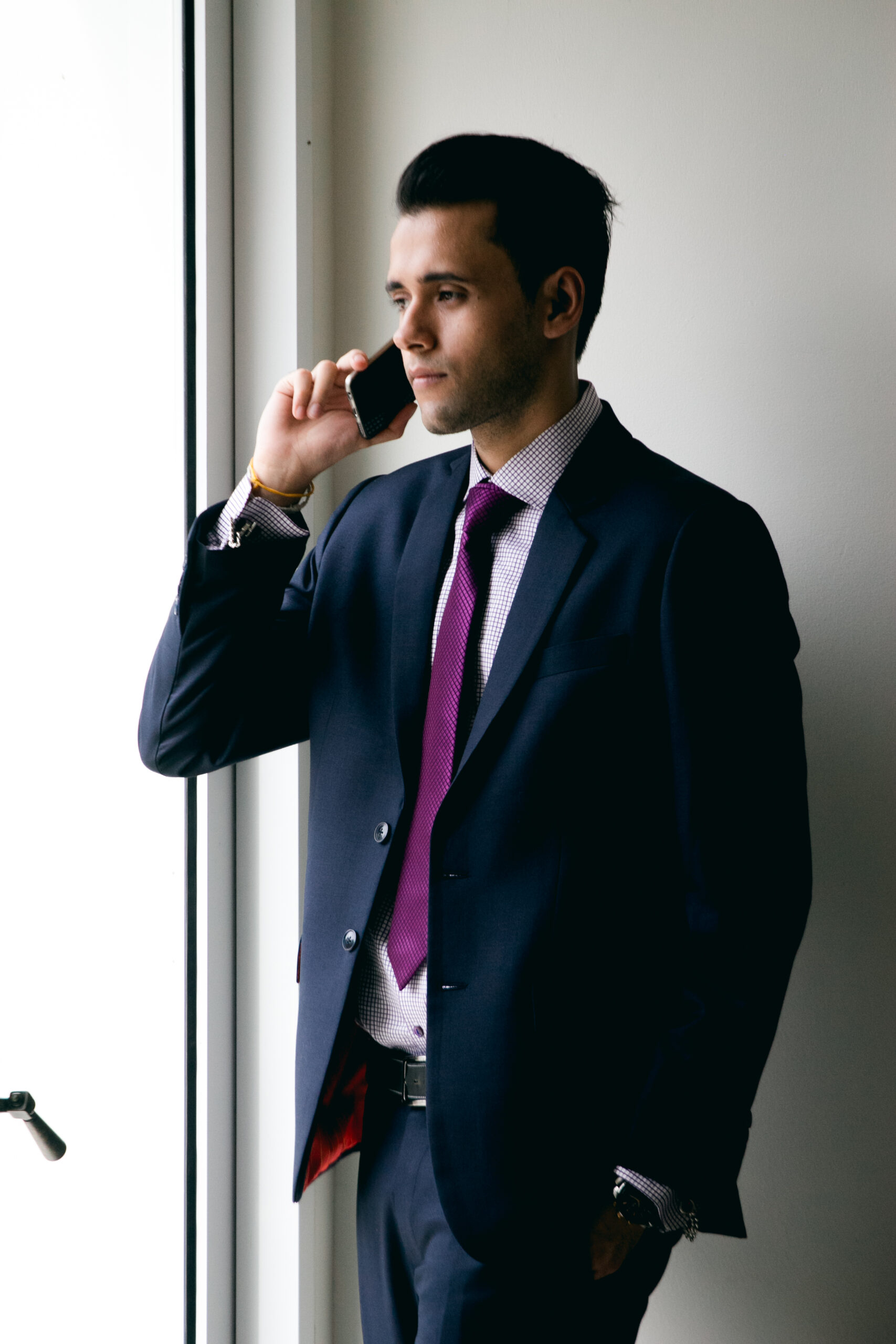 Midnight Navy Double-breasted in medium wool — Vicky Collection bespoke suits Calgary